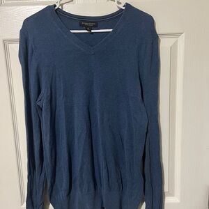 Banana Republic Luxury Blend Men's Deep Blue V-Neck Sweater